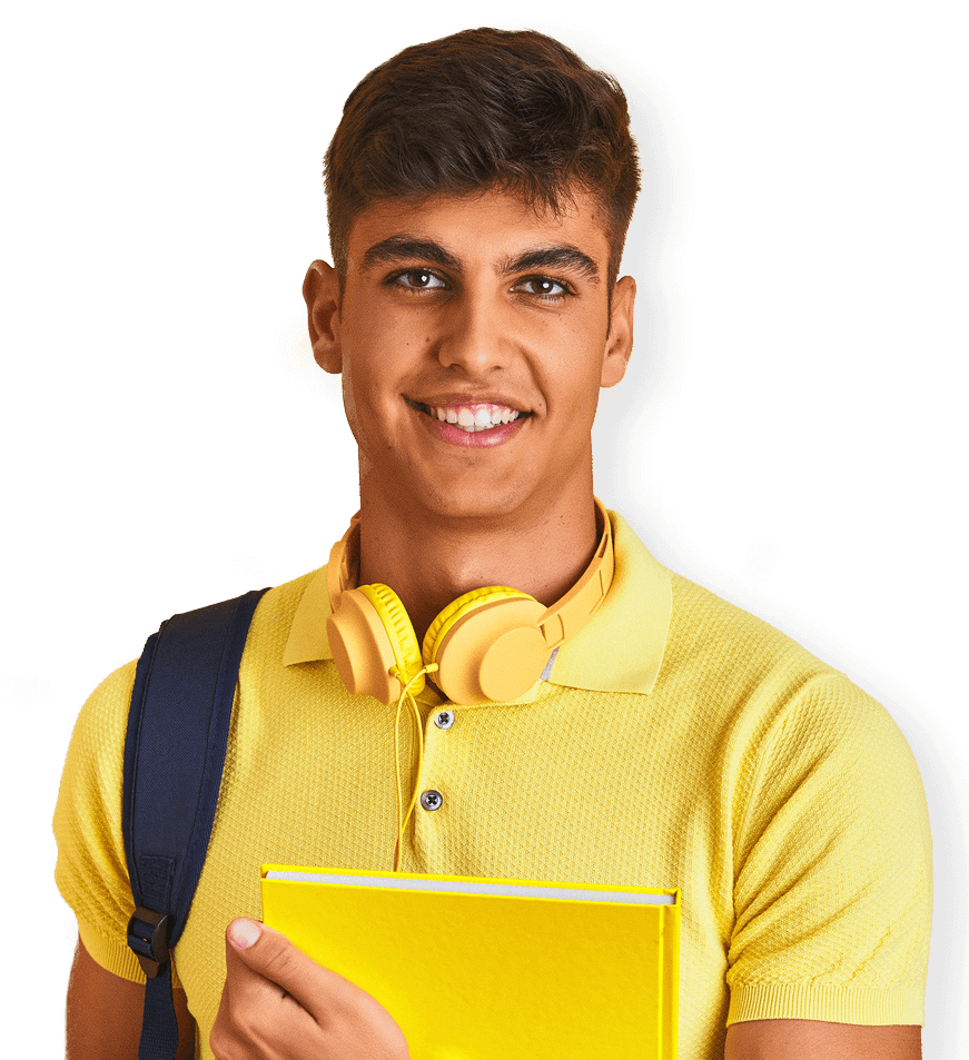 Jovem segurando um caderno